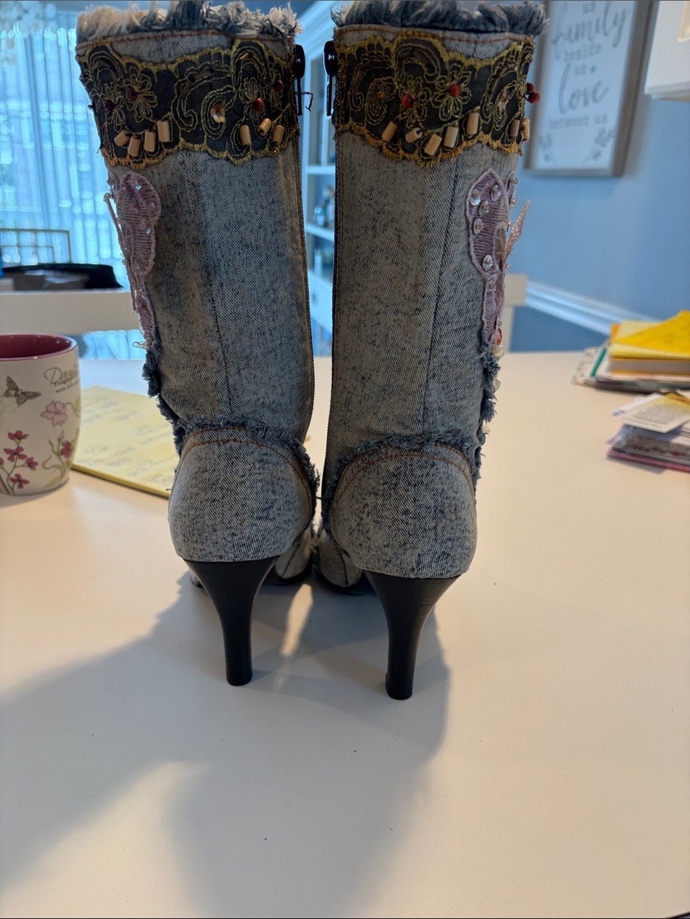 Emilia Schuhe size 39, 8.5 denim accessorized boots - Picture 7 of 9